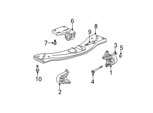2002 Jeep Liberty Front Mount, Driver Side Diagram for 52059253AC