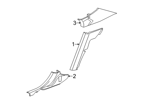 2013 Dodge Charger Upper Quarter Trim, Rear Inner Passenger Side Diagram for 1KL82DX9AD