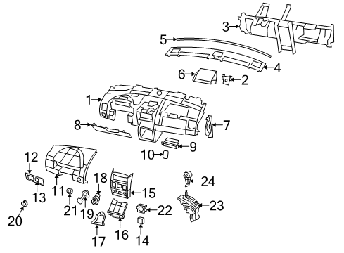 2010 Chrysler Town & Country Knob Diagram for 1GH981D5AF