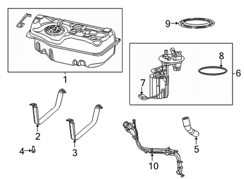 2021 Chrysler Pacifica Fuel Tank Diagram for 68524825AB