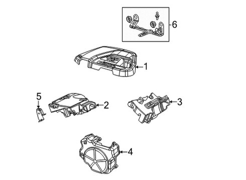 2021 Jeep Wrangler Engine Cover, Upper Diagram for 5281731AC