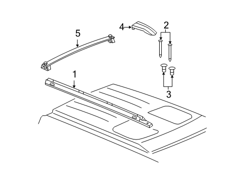 2007 Jeep Commander Cross Rail, Front Diagram for 55156988AB