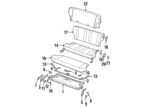 1997 Jeep Cherokee Rear Seat Components Diagram