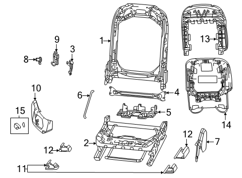 2025 Jeep Grand Cherokee Passenger Seat Components Diagram 2 - Thumbnail