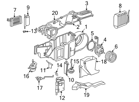 2000 Dodge Durango Heater Core Diagram for 4644228AB