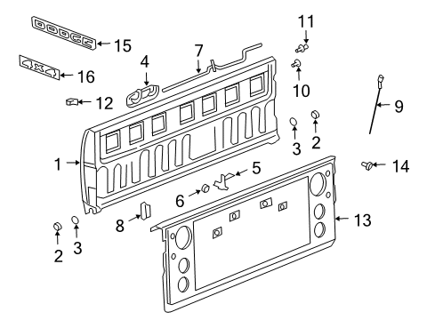 2004 Dodge Ram 1500 Nameplate, Rear Diagram for 55077671AA
