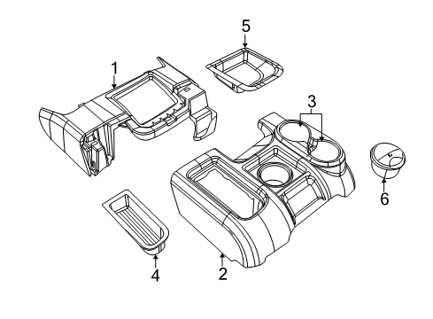 2016 Ram 2500 Storage Compart, Front Lower Diagram for 5GT27DX9AB