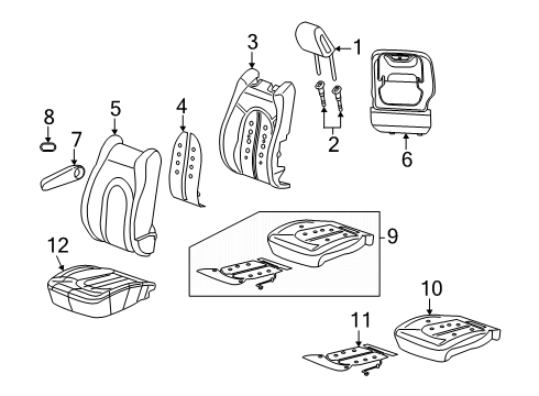 2025 Chrysler Pacifica Foam - Front Seat Back Diagram for 68233083AD