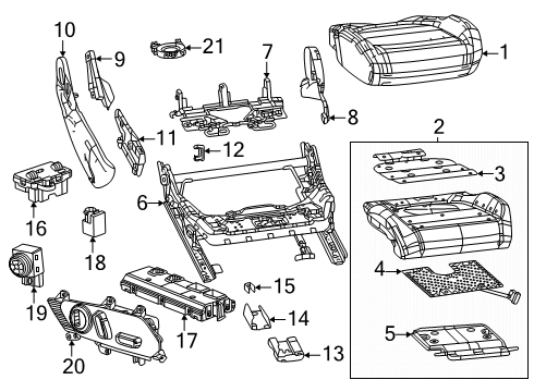 2024 Dodge Charger Daytona Cover - Front Seat Cushion Diagram for 7XC42LR9AB