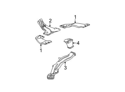 2001 Chrysler Town & Country Duct, Rear Diagram for 5005193AC