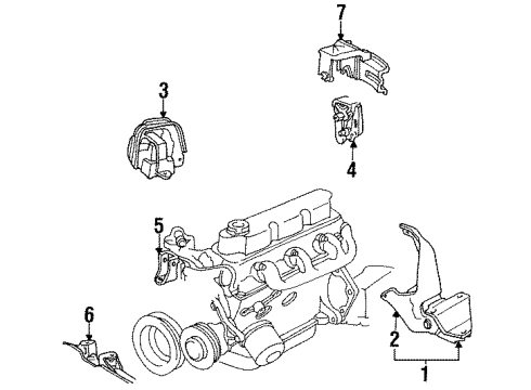 1993 Dodge Caravan Front Bracket Diagram for 4612005