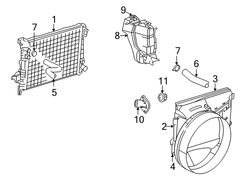 2008 Dodge Ram 1500 Radiator & Components Diagram 4 - Thumbnail