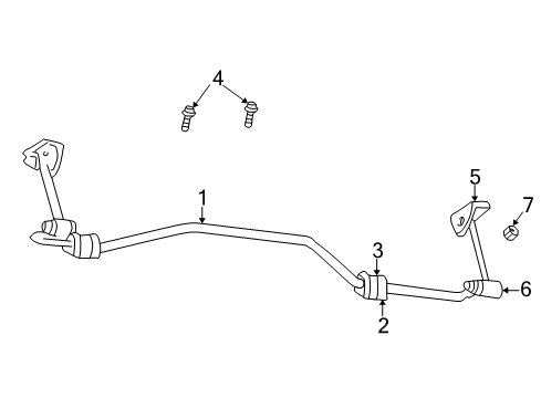 2007 Dodge Dakota Stabilizer Bar & Components Diagram 4 - Thumbnail