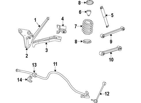 2007 Dodge Nitro Stabilizer Bar Bracket, Rear Diagram for 52090271AB