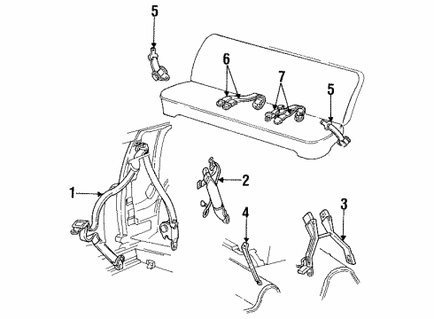 1987 Chrysler LeBaron Front Seat Belts Diagram 2 - Thumbnail