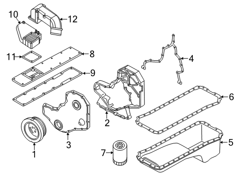 2002 Dodge Ram 2500 Timing Cover, Front Inner Diagram for 5017752AB