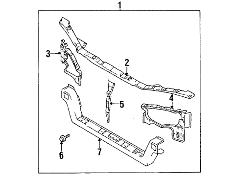 1996 Dodge Avenger Radiator Support Diagram