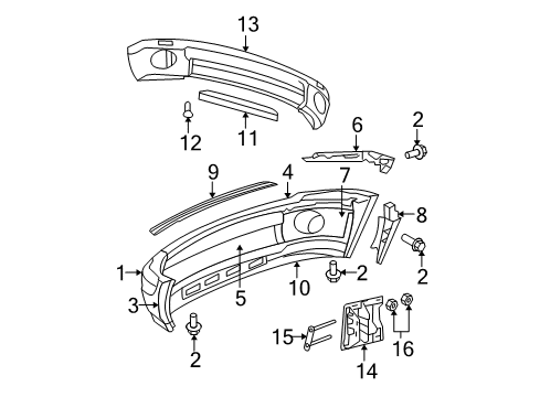 2007 Dodge Ram 2500 Support Panel, Front Center Diagram for 55077773AB