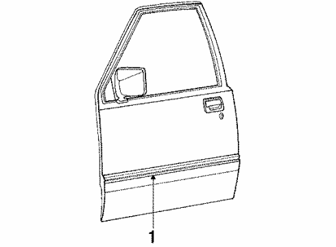 1990 Dodge Ram 50 Exterior Trim - Door Diagram