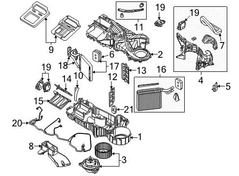 2005 Dodge Dakota Heater Core Diagram for 5161084AB