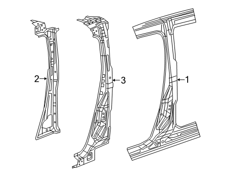 2016 Ram ProMaster City Outer Center Pillar, Driver Side Diagram for 68274003AA