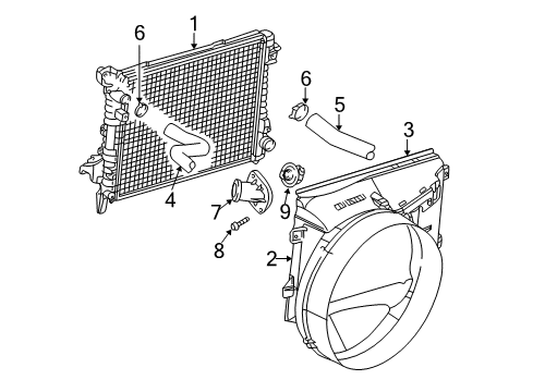 2003 Dodge Ram 2500 Radiator & Components Diagram 3 - Thumbnail