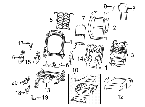 2024 Jeep Gladiator Cushion Cover, Black, Front Diagram for 7SM13TX7AA