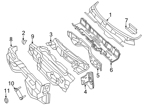 2014 Ram 1500 Dash Panel, Front Diagram for 68095929AA
