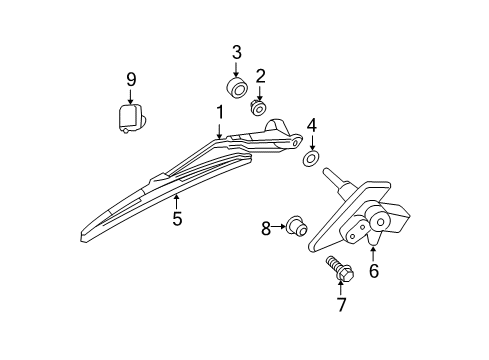 2006 Dodge Durango Wiper Arm Grommet, Rear Diagram for 55077452AA