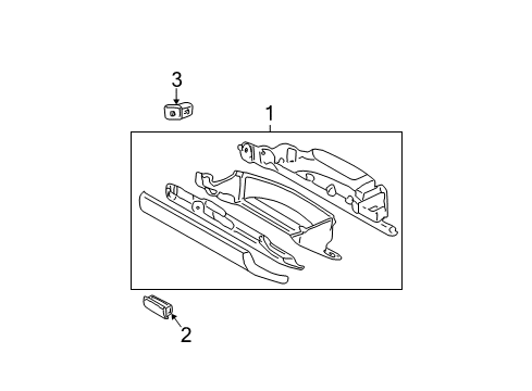2005 Dodge Dakota Glove Box Assembly, Slate Gray, Front Diagram for 1BL711DHAA