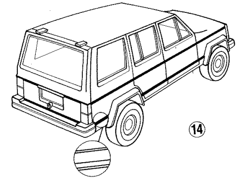 1995 Jeep Cherokee Stripe Tape, Black Diagram for 4723441