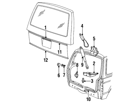 1986 Dodge Caravan Handle, Outside Diagram for 4328159