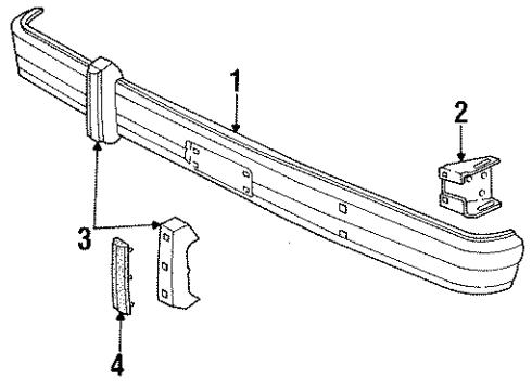 1991 Dodge W150 Bumper & Components - Front Diagram