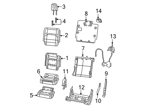 2023 Jeep Gladiator Seat Back Cover, Black, Rear Diagram for 7HH11TX7AA