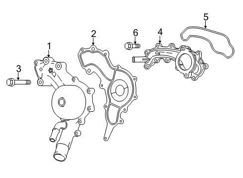 2019 Jeep Cherokee Water Pump Bolt Diagram for 6105053AA