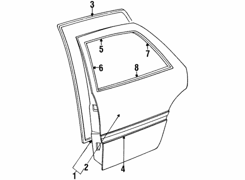 1990 Dodge Monaco Door & Components Diagram