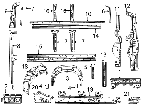 2024 Ram ProMaster EV Inner Structure - Side Panel Diagram