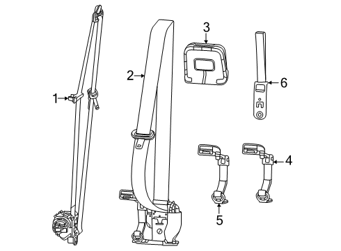 2025 Ram 1500 Outer Belt Bolt, Rear Diagram for 6508760AA