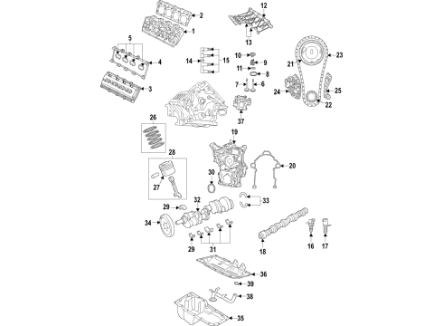 2020 Ram 1500 Oil Pan Gasket Diagram for 53021568AE