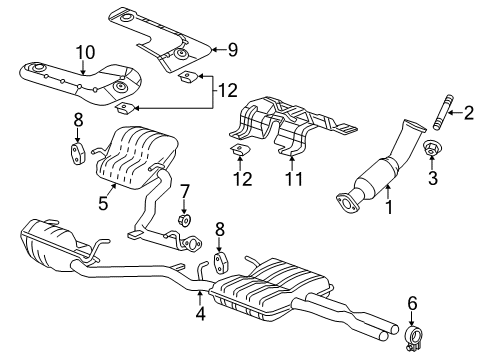 2012 Dodge Charger Muffler & Pipe Nut Diagram for 4578604AA