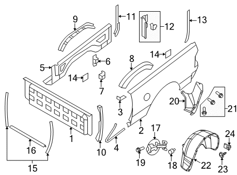 2018 Ram 3500 Splash Shield, Rear Driver Side Diagram for 55372765AG