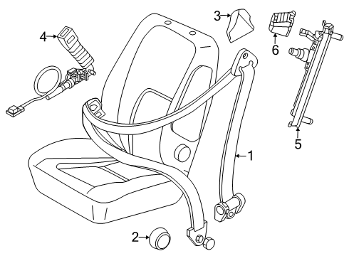 2024 Ram ProMaster EV Seat Belt Diagram
