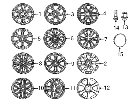 2025 Jeep Wagoneer L Covers & Trim, Wheels Diagram