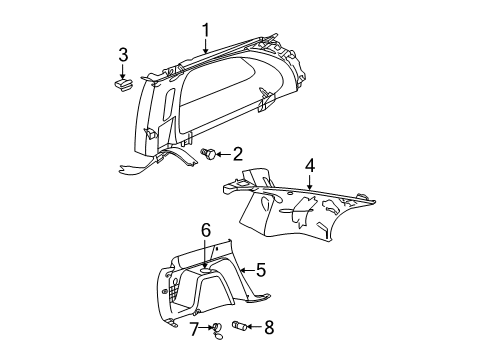 2005 Chrysler Pacifica Lower Trim Panel, Rear Passenger Side Diagram for 1AA781P2AB