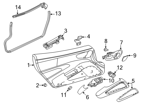 2017 Dodge Viper Lock Actuator, Front Driver Side Diagram for 68139715AB