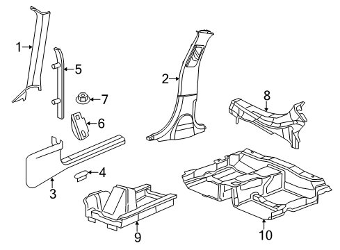 2011 Dodge Charger Rear Carpet Diagram for 1NG32DX9AF