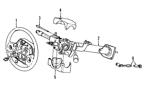 2005 Dodge Ram 3500 Steering Wheel, Gray Diagram for YV191DVAB