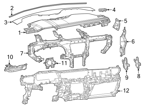2023 Jeep Grand Cherokee Defroster Nozzle, Driver Side Diagram for 6PK27TX7AA