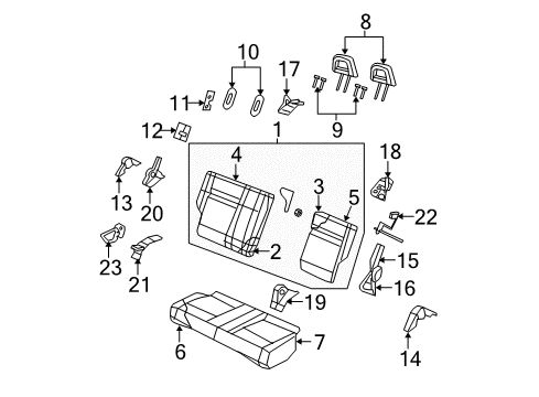 2012 Dodge Caliber Headrest Sleeve, Gray, Front Passenger Side Diagram for 1MZ09XDVAC