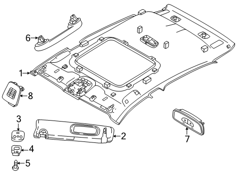 2025 Dodge Hornet Sunvisor Diagram for 7QH53U3RAA